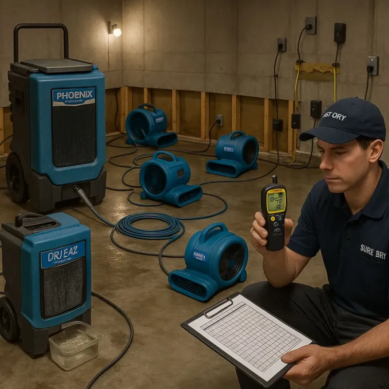 Structural Drying and Dehumidification process in Heyworth, IL